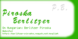 piroska berlitzer business card